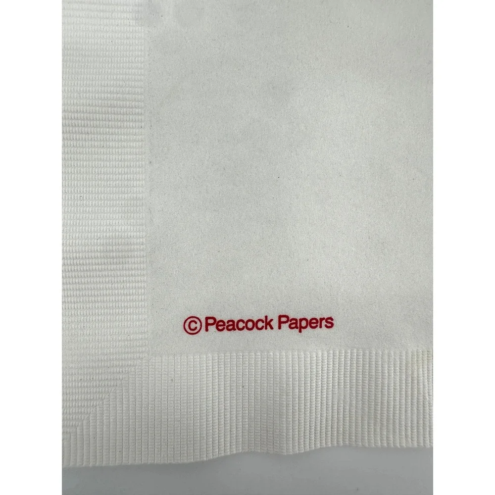 Vintage Peacock Papers Snowman Beverage Napkins Set of 12 5x5 Nostalgia Festive